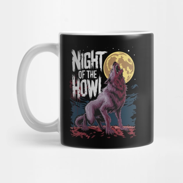 Night of the Howl Halloween Wolf Design by Designed By Marty